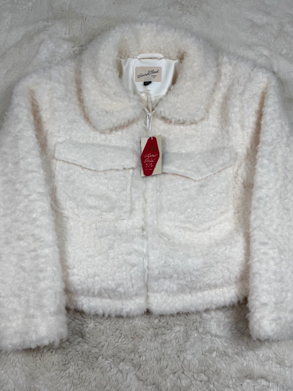 Universal Thread NWT Shearling Fuzzy Cropped Jacket Cream Women's Medium